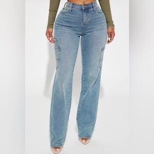 Fashion Nova Light Blue Straight Leg Jeans